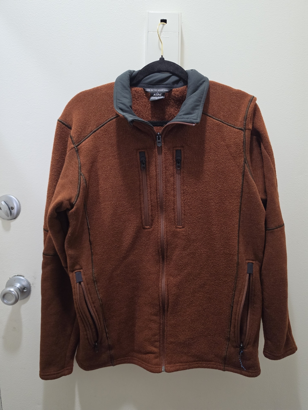 KÜHL Men's Fleece Full-Zip Jacket Rust Brown / Orange Size M